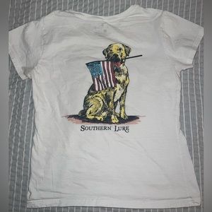 Southern Lure White patriotic short sleeve tee—Large